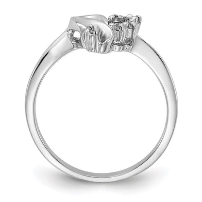 14K Weißgold Herzring mit natürlichen Diamanten