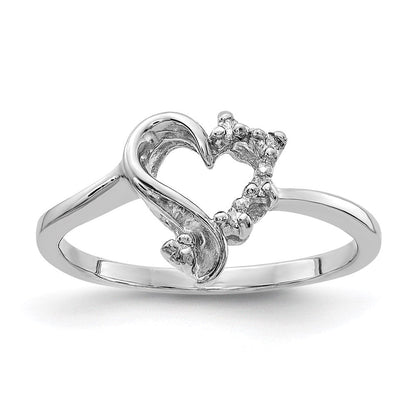 14K Weißgold Herz-Ring mit natürlichem Diamant