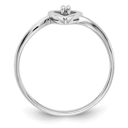 14K Weißgold AA Diamant-Herz-Ring