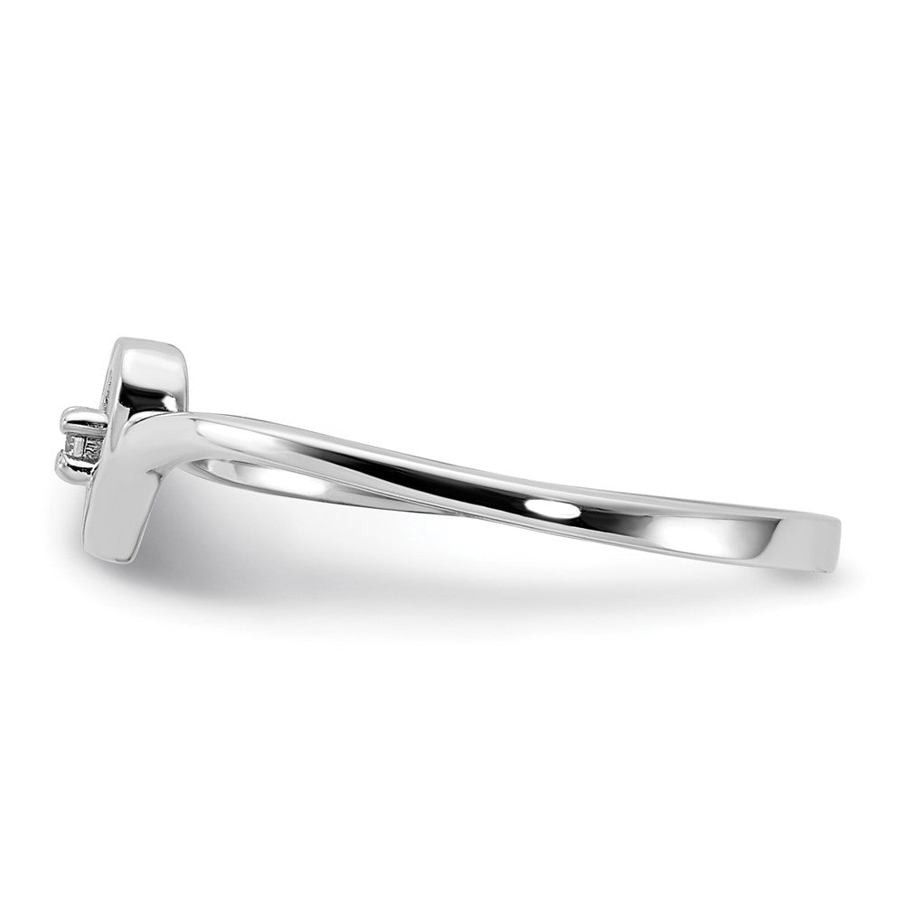 14K Weißgold Ring mit Diamant-Herz, AAA-Qualität