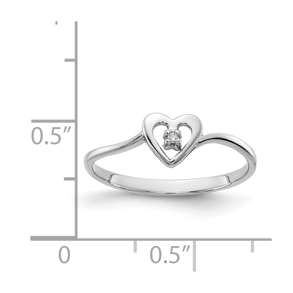 14K Weißgold AA Diamant-Herz-Ring