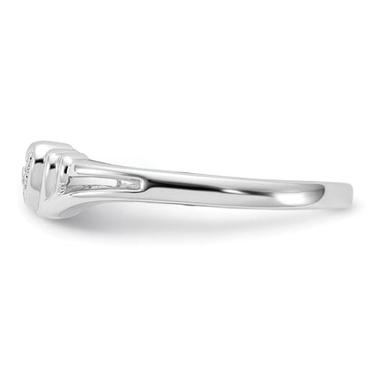14K Weißgold Ring mit einem echten Diamant-Herz