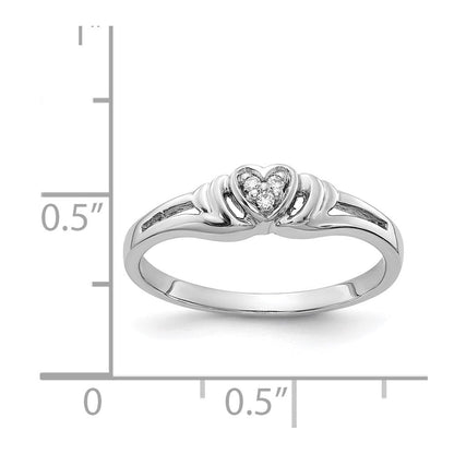 Ring aus 14K Weißgold mit echten Diamanten in Herzform, AAA