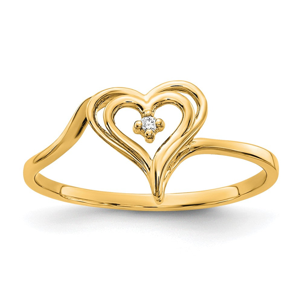 14K Gelbgold Diamant Herz Ring