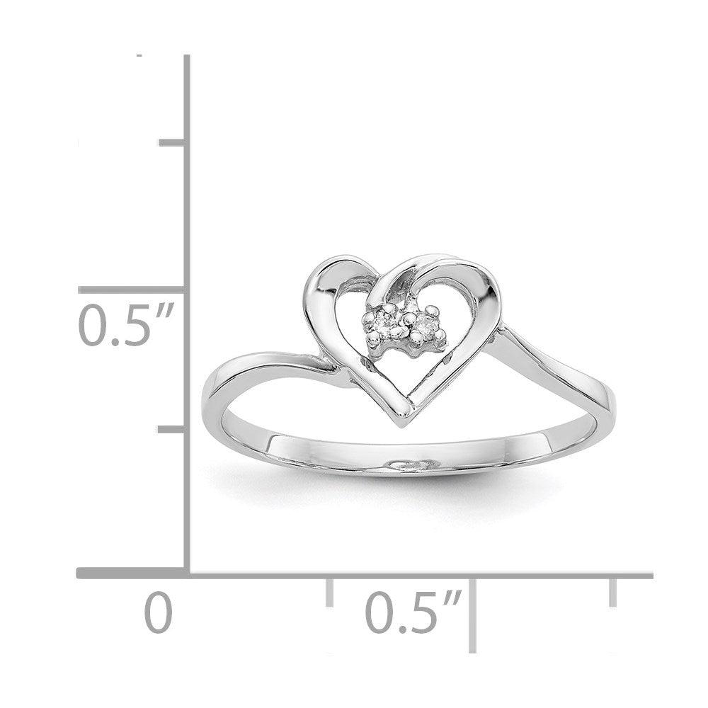 14K Weißgold VS Echtdiamant-Herzring