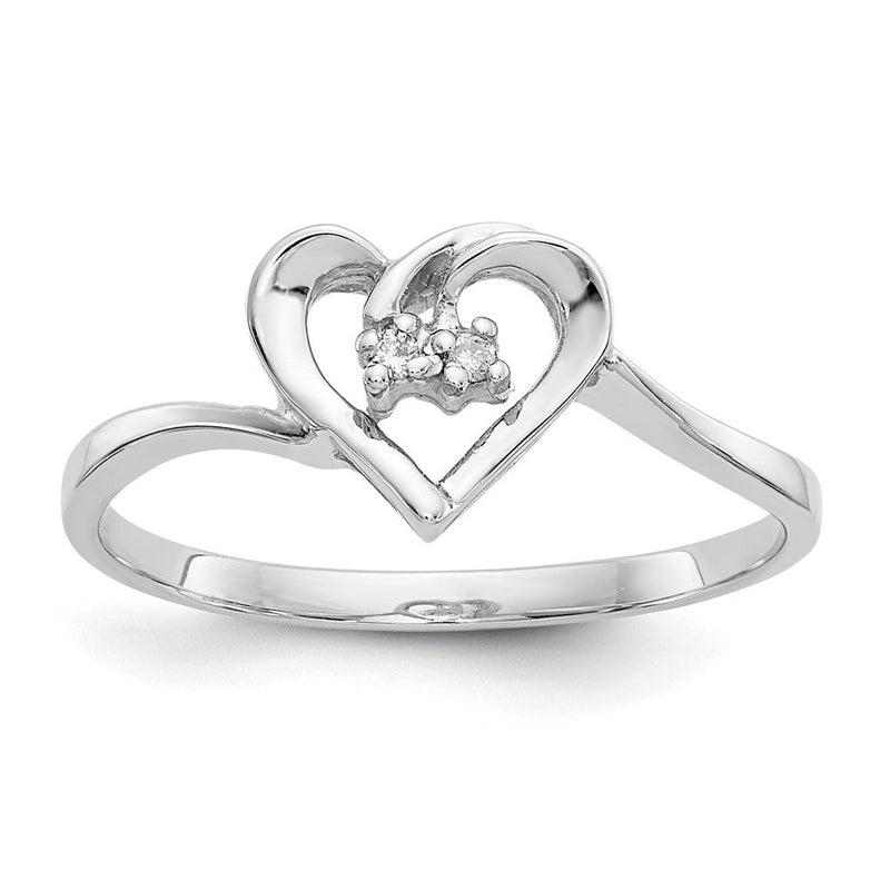 14K Weißgold VS Echtdiamant-Herzring