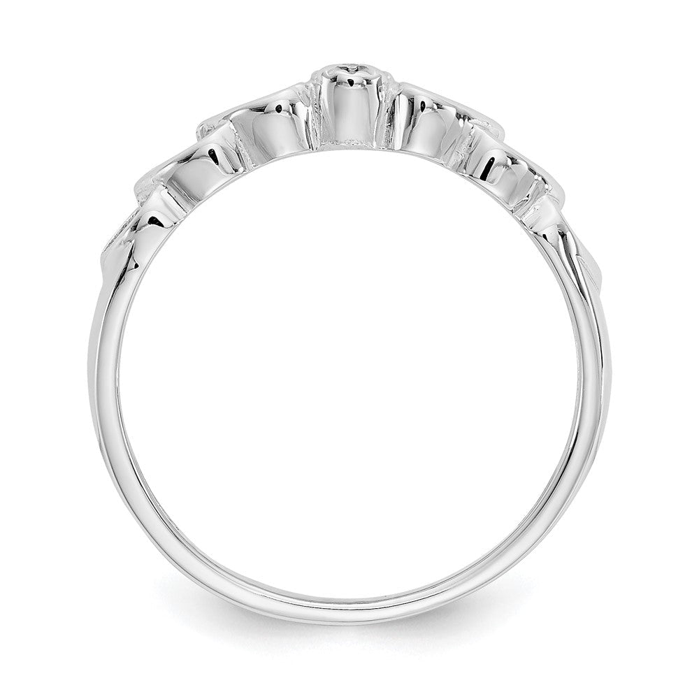 14K Weißgold Aa Diamant Herz Ring