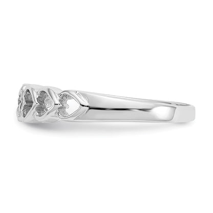14K Weißgold Aaa Diamant Herz Ring