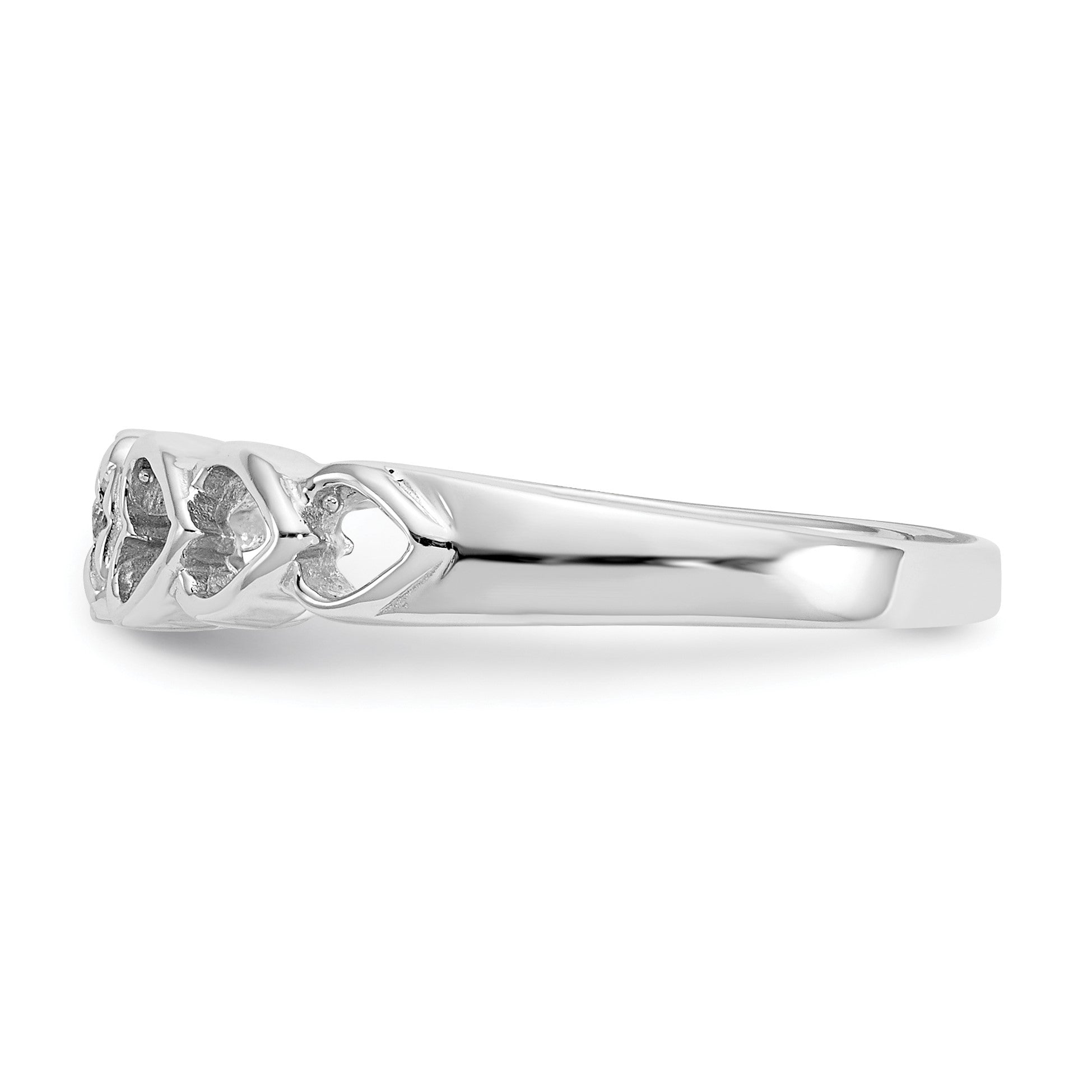 14K Weißgold A Diamant Herz Ring