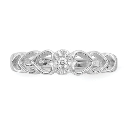 14K Weißgold A Diamant Herz Ring