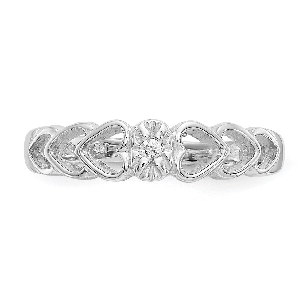 14K Weißgold Aa Diamant Herz Ring