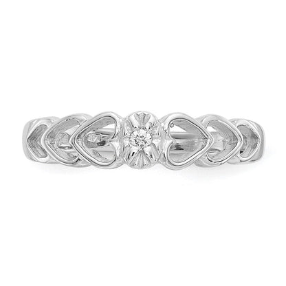 14K Weißgold Aaa Diamant Herz Ring