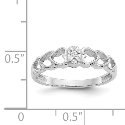 14K Weißgold A Diamant Herz Ring