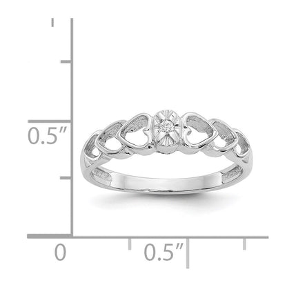 14K Weißgold Aaa Diamant Herz Ring
