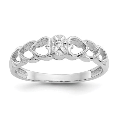 14K Weißgold Aa Diamant Herz Ring