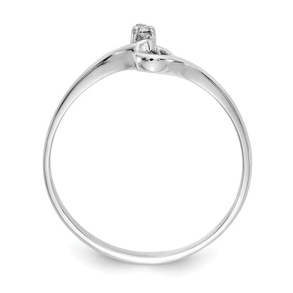 14K Weißgold VS Echtdiamant-Herzring
