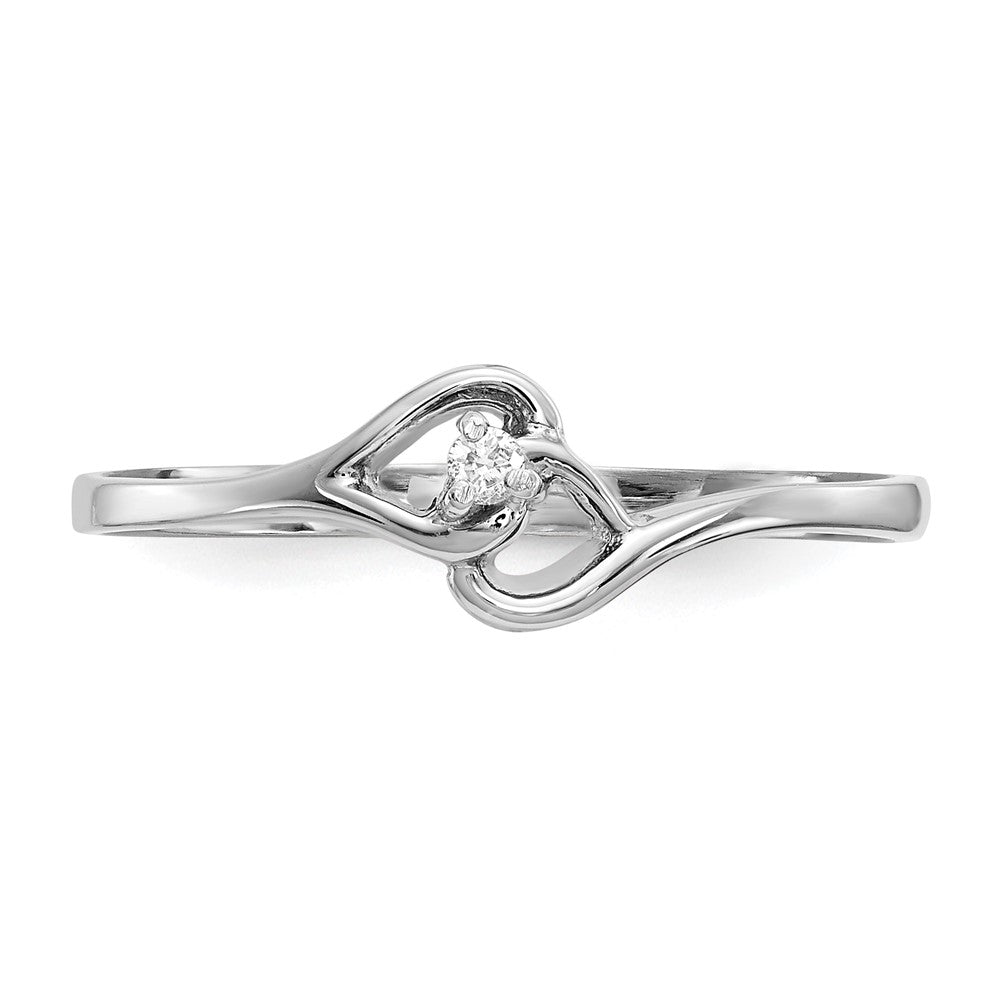 14K Weißgold VS Echtdiamant-Herzring