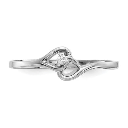 14K Weißgold VS Echtdiamant-Herzring