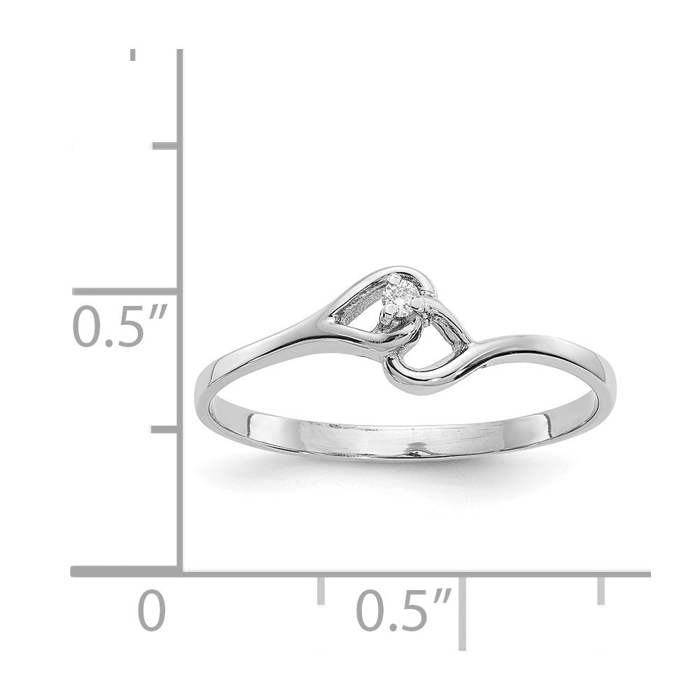 14K Weißgold VS Echtdiamant-Herzring