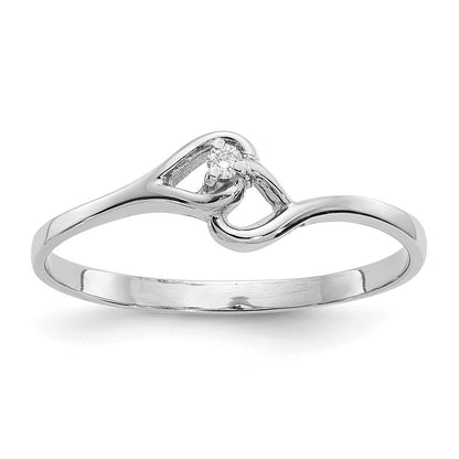 14K Weißgold VS Echtdiamant-Herzring