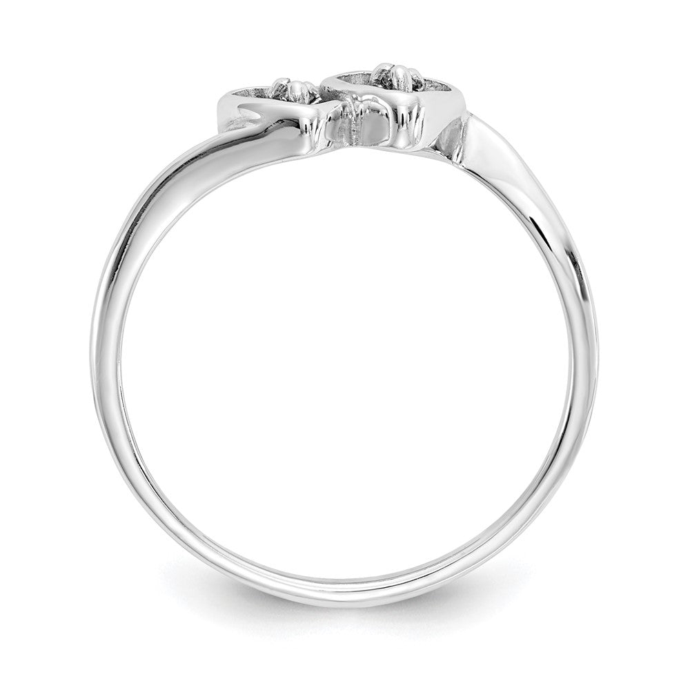 Herzring aus 14K Weißgold mit Diamant VS