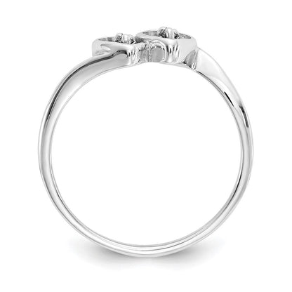 14K Weißgold Ring „Herz" mit natürlichen Diamanten