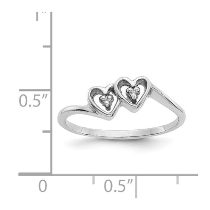 Herzring aus 14K Weißgold mit Diamant VS