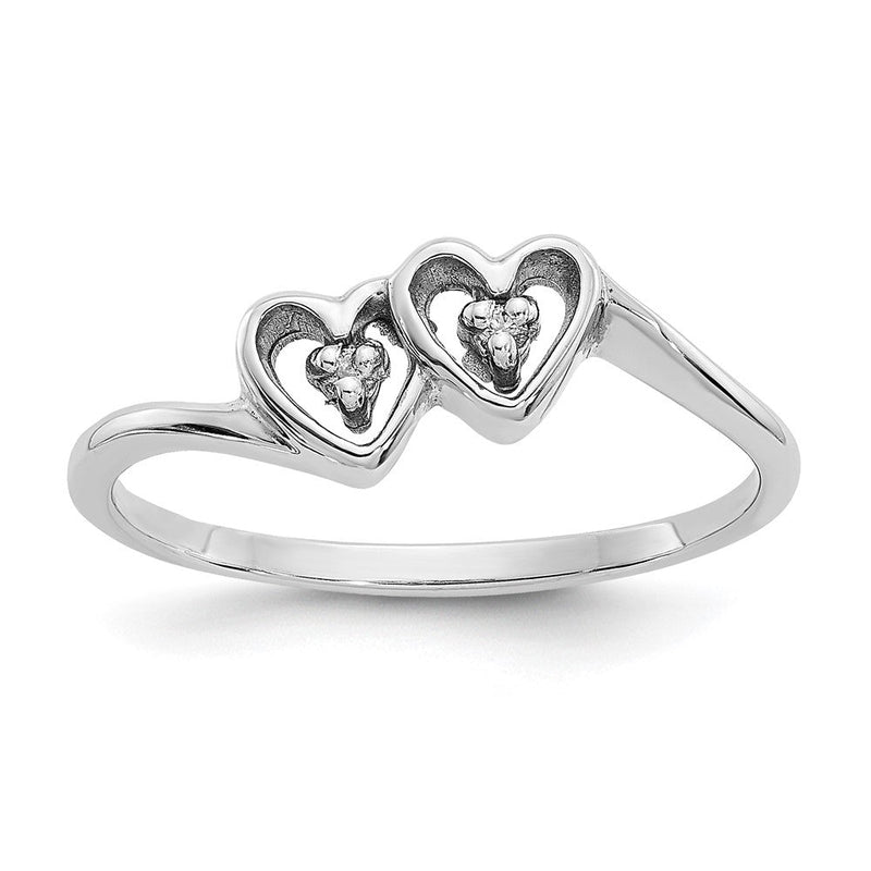 Herzring aus 14K Weißgold mit Diamant VS