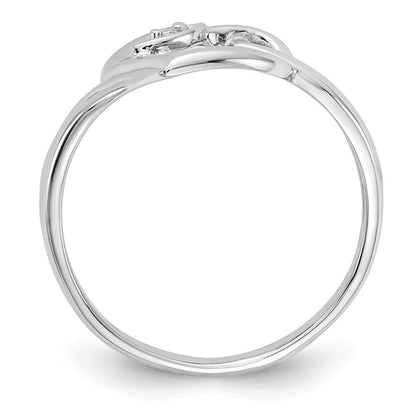 14K Weißgoldring mit natürlichem Diamant in Herzform, VS-Qualität