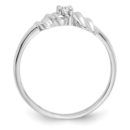 14K Weißgold Ring mit AAA-Diamant
