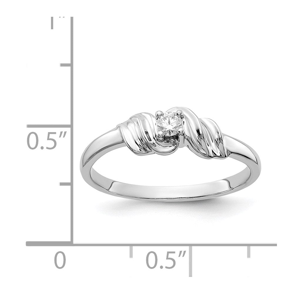 14K Weißgold Ring mit VS-Diamant
