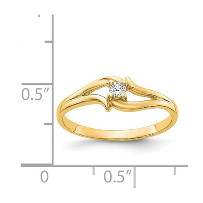 14K Gelbgold Ring mit VS Diamant