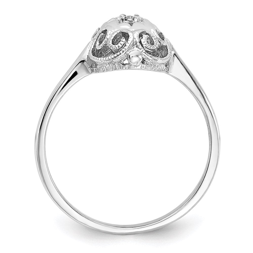 14K Weißgold Ring mit echtem Diamanten