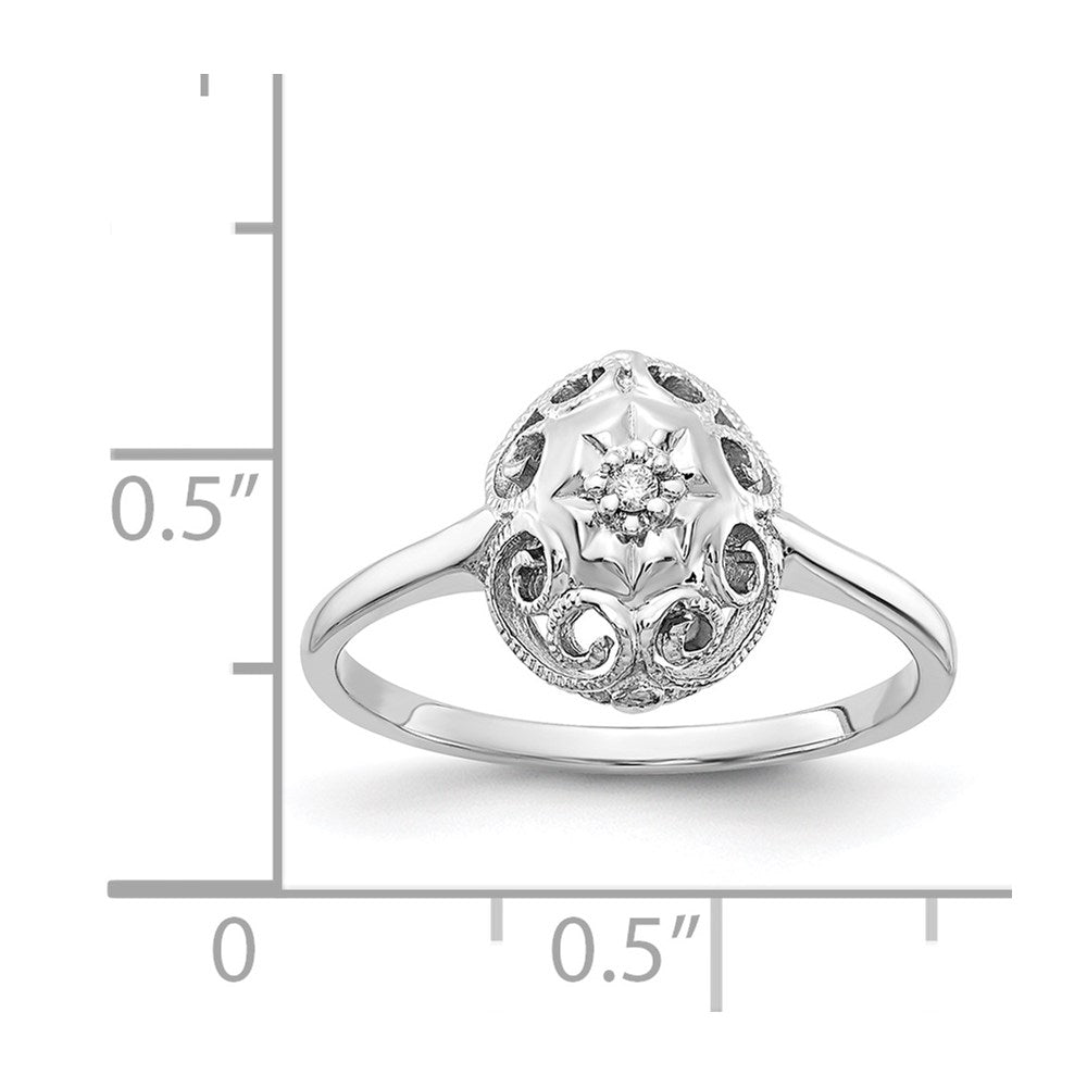 14K Weißgold Ring mit echtem Diamanten