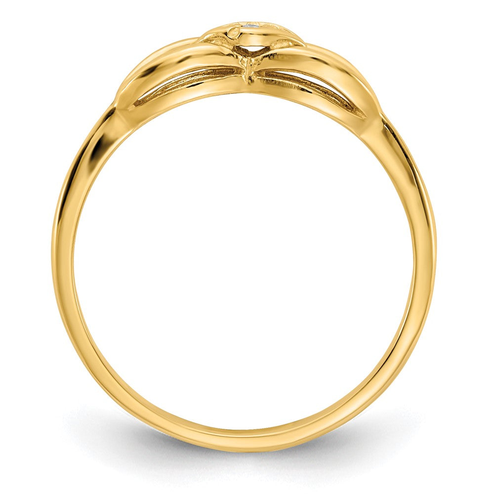 14K Gelbgold AAA-Diamantring