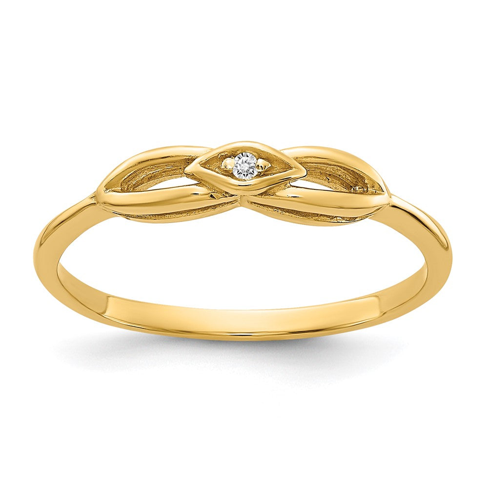 14K Gelbgold Diamantring, poliert, AA