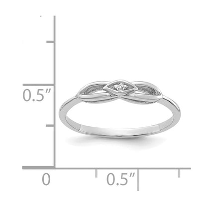 14K Weißgold Ring mit echtem Diamant