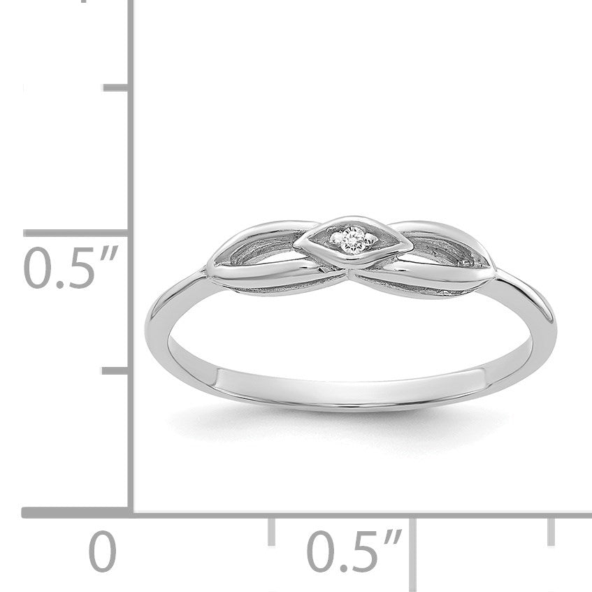 14K Weißgold-Diamantring AAA
