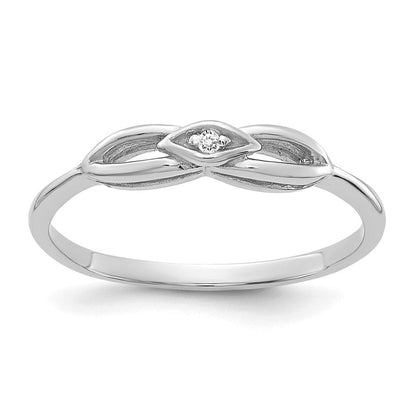 14K Weißgold Ring mit echtem Diamant