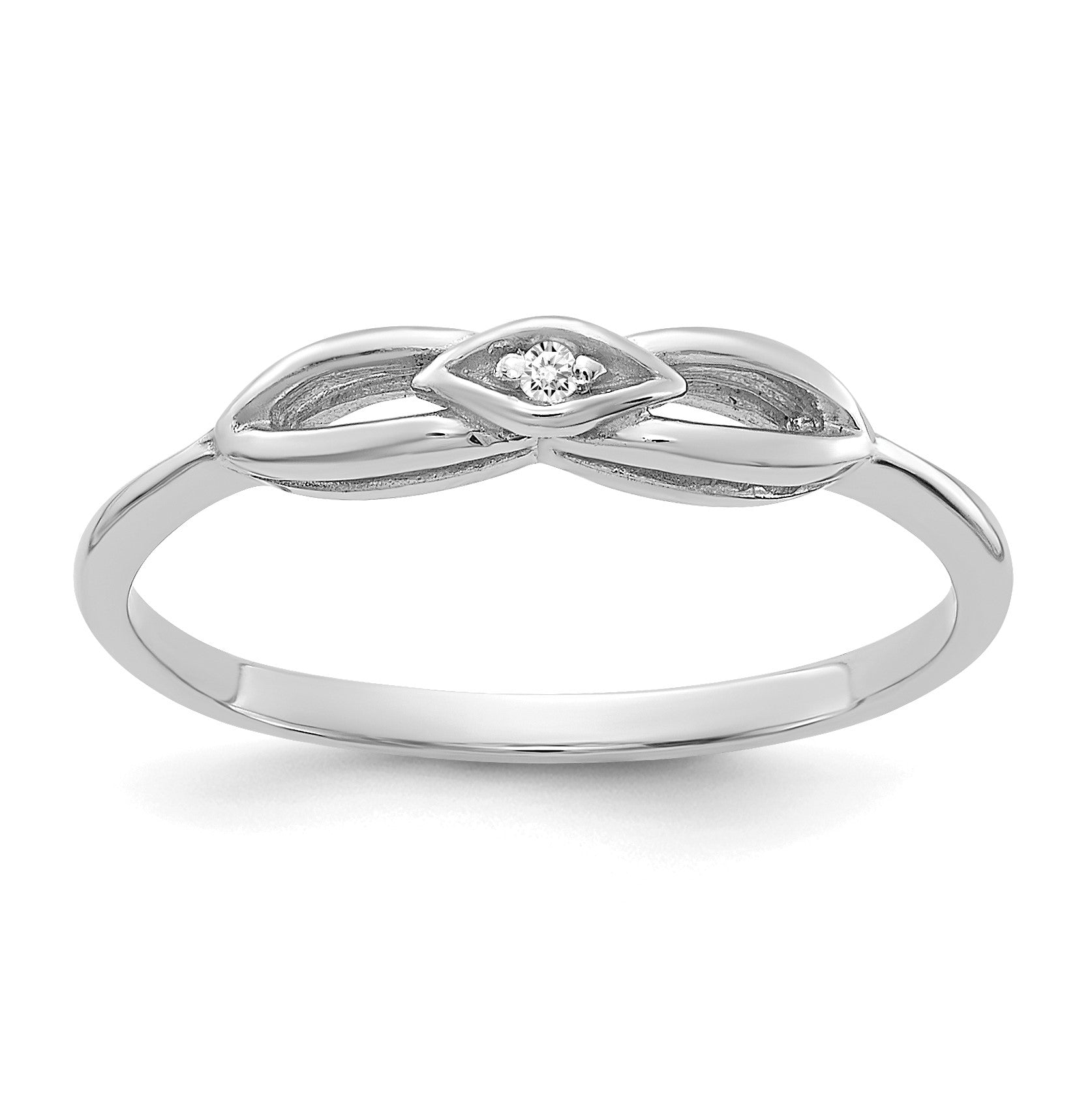 14K Weißgold-Diamantring AAA