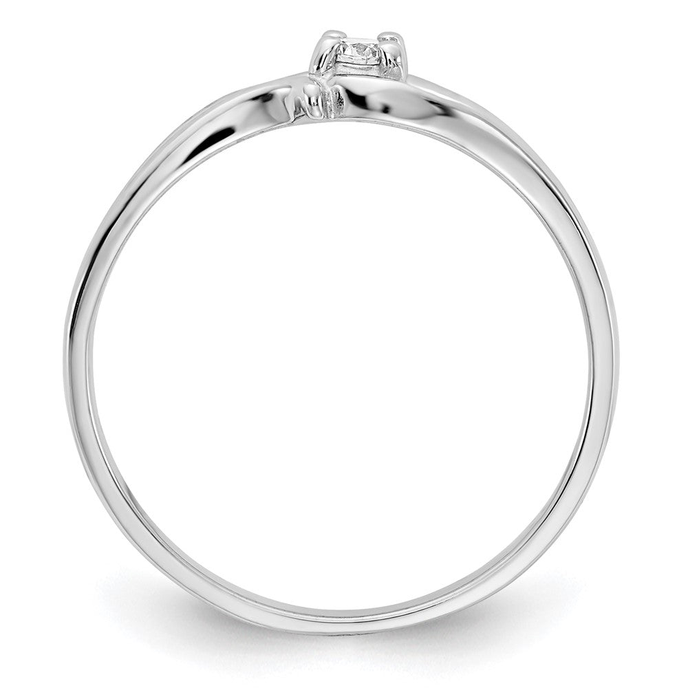 14K Weißgold Ring mit echtem Diamant