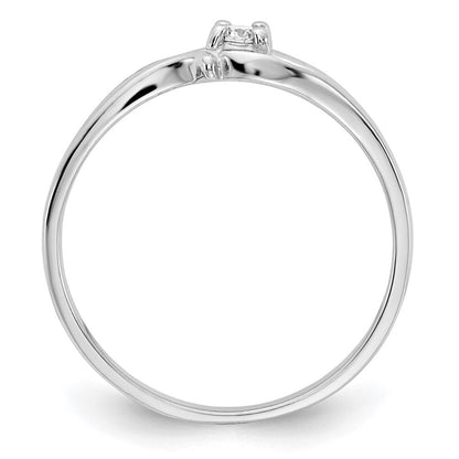14K Weißgold Ring mit echtem Diamant