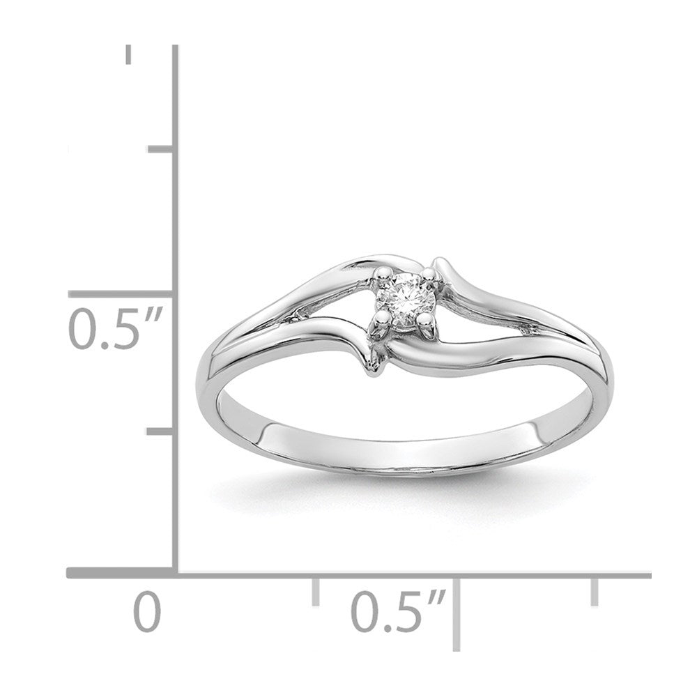 14K Weißgold Ring mit echtem Diamant