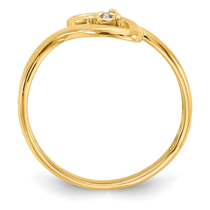 14K Gold Ring mit einem echten Diamanten