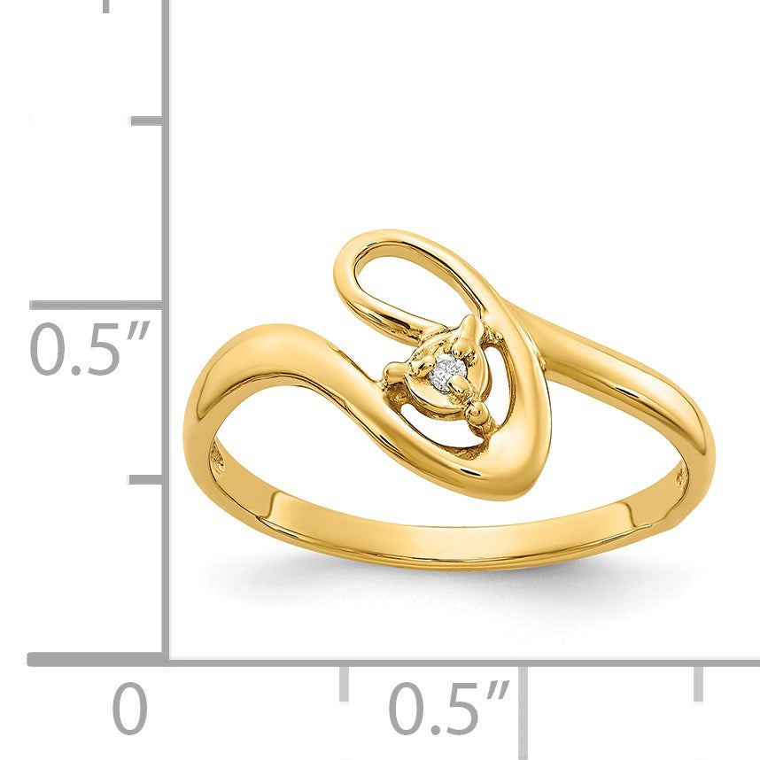 14K Gold Ring mit einem echten Diamanten
