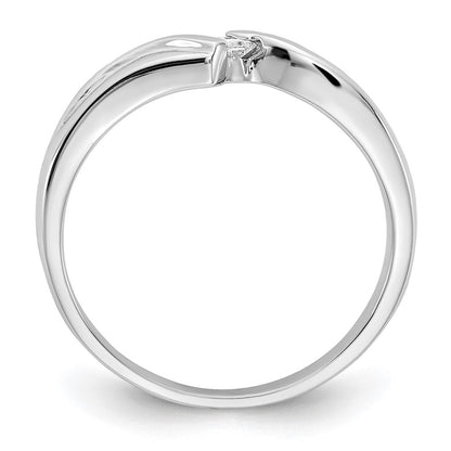 14K Weißgold Ring mit echten Diamanten VS