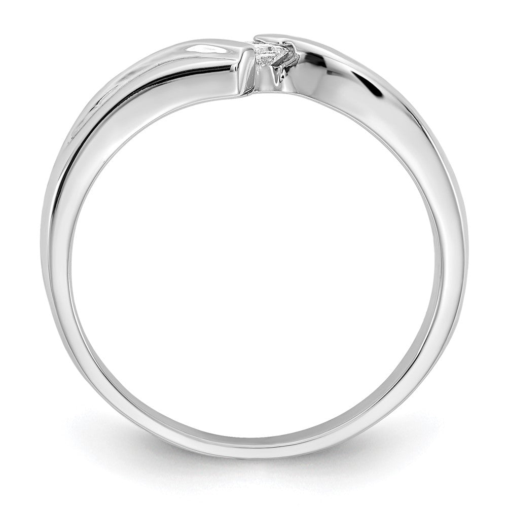14K Weißgold Ring mit echten AAA-Diamanten