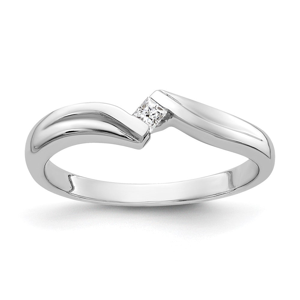 14K Weißgold Ring mit echten AAA-Diamanten
