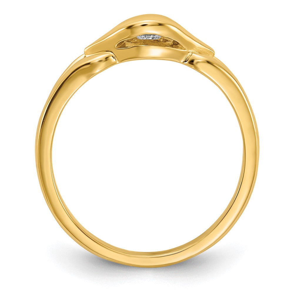 14K Gelbgold Ring mit VS Diamant