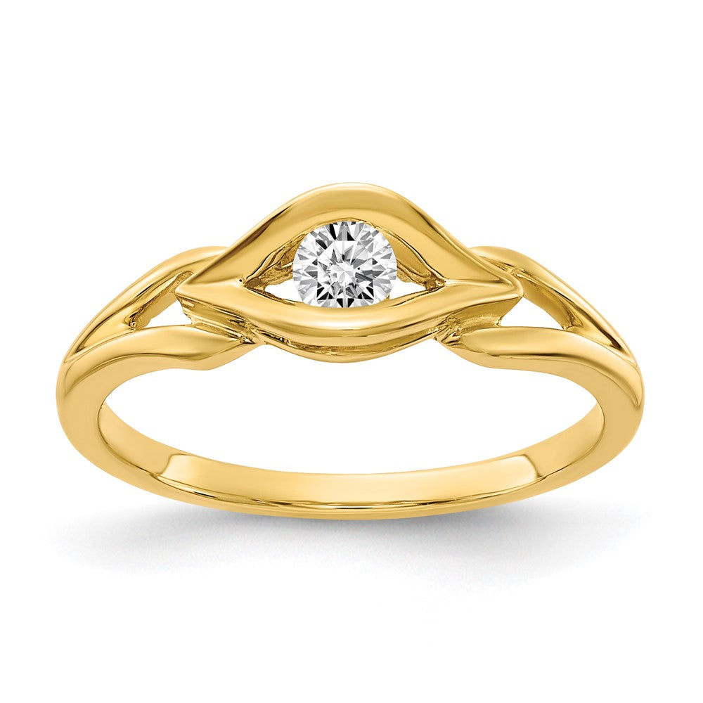 14K Gelbgold Ring mit VS Diamant